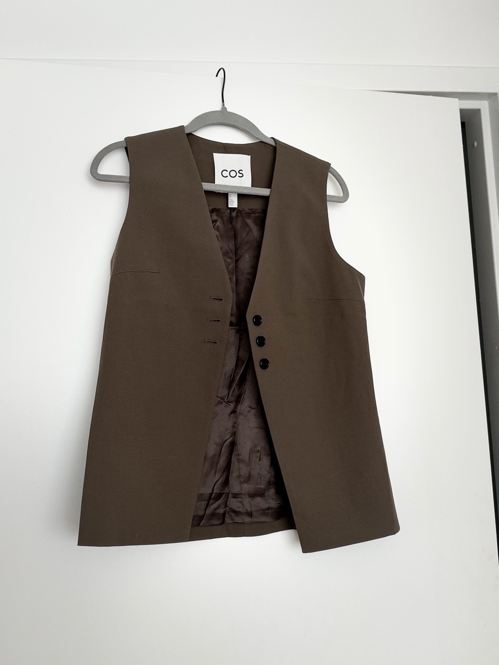 COS Brown Sleeveless Tailored Vest
